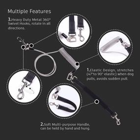 img 2 attached to Stretchable Elastic Dog Leash With Shock Absorption, 4 To 7.5Ft Cable Tie Out For Medium To Large Pets - AMOFY