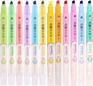 12-pack moacc double-head erasable highlighters with smooth writing chisel tips in assorted colors logo