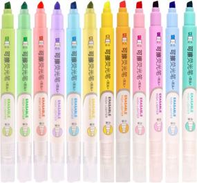 img 4 attached to 12-Pack MOACC Double-Head Erasable Highlighters With Smooth Writing Chisel Tips In Assorted Colors