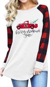 img 4 attached to Women'S Xmas Baseball Tee: EGELEXY Merry Christmas Cute Graphic Blouse Shirt Top