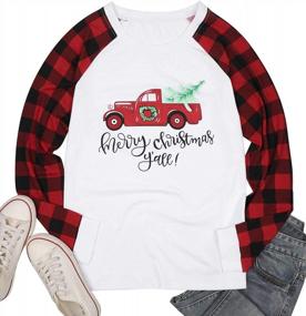 img 2 attached to Women'S Xmas Baseball Tee: EGELEXY Merry Christmas Cute Graphic Blouse Shirt Top