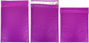 img 2 attached to Purple Self-Sealing Bubble Mailer Envelopes #0 Size - Pack Of 100 From Beauticom - Ideal For Mailing & Shipping