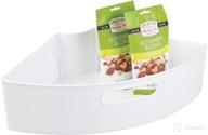 🔄 idesign 62631: bpa-free plastic lazy susan cabinet storage bin - 1/4 wedge container for kitchen, pantry, and countertop - white - 16.5" x 11" x 4 logo