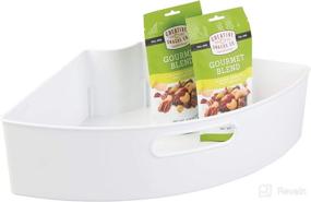 img 4 attached to 🔄 iDesign 62631: BPA-Free Plastic Lazy Susan Cabinet Storage Bin - 1/4 Wedge Container for Kitchen, Pantry, and Countertop - White - 16.5" x 11" x 4