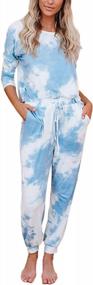 img 4 attached to Women'S Tie Dye Sweatshirt And Sweatpants Set By Fixmatti - 2 Piece Outfit With Drawstring Waistband