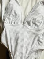 картинка 1 прикреплена к отзыву MOLYBELL Women'S White High Waisted Ribbed Plunge One Piece Swimsuit Tummy Control Monokini от Stephanie Benoit