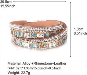 img 2 attached to Stylish Boho Leopard Leather Wrap Bracelets With Multi-Layered Crystal Beads For Women By Fesciory