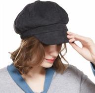 warm and chic: women's corduroy beret newsboy hat with adjustable visor and octagonal style from welrog logo