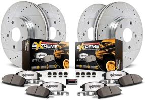 img 4 attached to 💥 Enhance Your Truck's Braking Performance with Power Stop K2832-36 Z36 Brake Kit: Carbon Fiber Ceramic Pads and Drilled/Slotted Rotors for Superior Power and Control