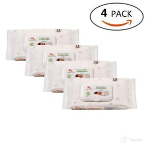 img 3 attached to Organic Biodegradable Eco Friendly Baby Wipes - Sensitive Skin Natural Child Care - 288 Wipes (4 Pack)