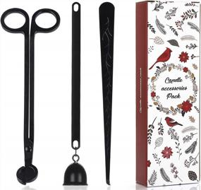 img 4 attached to Enhance Your Candle Experience With TIANGR Set Of 3 Stainless Steel Candle Accessories - Wick Cutter, Trimmer, Snuffer & Dipper - Perfect For Aromatherapy Enthusiasts - Black