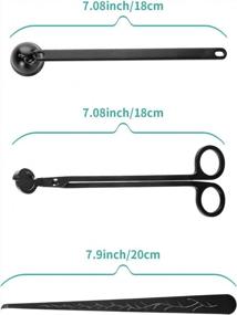 img 3 attached to Enhance Your Candle Experience With TIANGR Set Of 3 Stainless Steel Candle Accessories - Wick Cutter, Trimmer, Snuffer & Dipper - Perfect For Aromatherapy Enthusiasts - Black