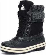 non-slip water resistant winter shoes: mid-calf women's snow boots for outdoor warmth логотип
