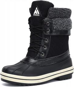 img 4 attached to Non-Slip Water Resistant Winter Shoes: Mid-Calf Women'S Snow Boots For Outdoor Warmth