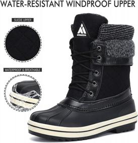 img 3 attached to Non-Slip Water Resistant Winter Shoes: Mid-Calf Women'S Snow Boots For Outdoor Warmth