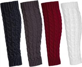 img 4 attached to 🧦 Women's Winter Warm Long Boot Knit Knee High Socks - Set of 4 Pairs, Ideal Leg Warmers for Girls too