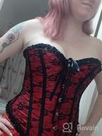 img 1 attached to Floral Lace Black Corset: Overbust Waist Cincher For Women'S Bustier Top review by Erica Houlf