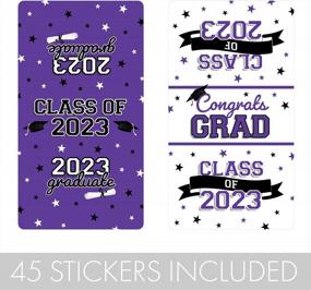 img 2 attached to 2023 Graduation Mini Chocolate Candy Bar Wrappers - 45 Party Favor Stickers In School Colors (Purple) - Optimized For Search Engines