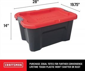img 3 attached to 4-Pack 20-Gallon 80-Quart Latching Lid Tote Storage Container Craftsman