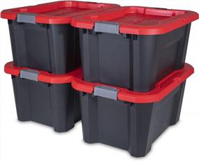 img 4 attached to 4-Pack 20-Gallon 80-Quart Latching Lid Tote Storage Container Craftsman