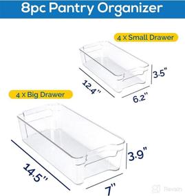 img 2 attached to 🗄️ Clear Pantry Organizer Set of 8 Bins - Freezer, Fridge, and Cabinet Organizers for Kitchen Countertops - BPA-Free, Utopia Home