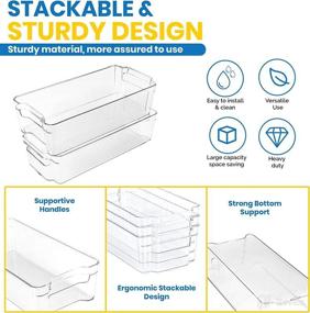 img 3 attached to 🗄️ Clear Pantry Organizer Set of 8 Bins - Freezer, Fridge, and Cabinet Organizers for Kitchen Countertops - BPA-Free, Utopia Home