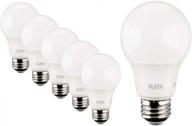 светодиодные лампы sleeklighting 5,5 вт a19 с регулируемой яркостью (6 шт.) — энергосберегающее теплое белое бытовое освещение — внесены в список ul и es логотип