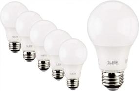 img 1 attached to SleekLighting 5.5W A19 Dimmable LED Bulbs (6 Pack) - Energy Efficient Warm White Household Lighting - UL & ES Listed