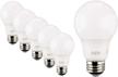 sleeklighting 5.5w a19 dimmable led bulbs (6 pack) - energy efficient warm white household lighting - ul & es listed logo