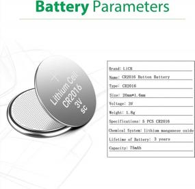 img 3 attached to Литиевая батарея LiCB CR2016, 3 В монета и кнопочный элемент — 5 шт. для высокопроизводительной электроники