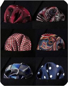 img 4 attached to 6 Piece Mens Pocket Square Handkerchief Set - Assorted Woven Design For Weddings, Parties & Gifts - HISDERN