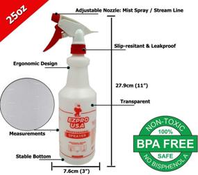 img 3 attached to 🌬️ Commercial Grade 24 oz Empty Spray Bottles - EZPRO USA - 4 Pack