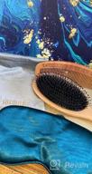 img 1 attached to Boar Bristle Hair Brush For All Hair Types With Wooden Comb & Travel Bag - Perfect Gift For Women, Men, And Kids review by Tony Battaglia
