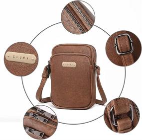 img 1 attached to Дизайнерская кожаная сумка через плечо CLUCI для телефона: маленькая сумочка для женщин, дорожный кошелек
