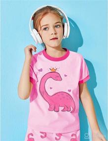 img 3 attached to 🌙 Adorable Little Girls Summer Pajama Sets: Toddler Unicorn Sleepwear in Cotton, Dinosaur Pjs, 2 Piece Clothes for 2-7 Year-Olds