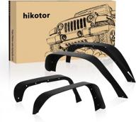 off-road fender flares for jeep wrangler 2007-2018 jk & jku unlimited - heavy duty flat textured steel mud guards in black (set of 4) by hikotor for front and rear replacement (2 or 4 door options) логотип