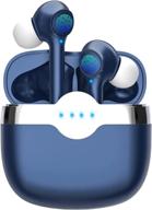 🎧 yht earbuds: wireless bluetooth 5.3 earbuds with 4-mics for clear calls, enc noise cancelling, 30h playtime, deep bass, waterproof & sports earbud headphones for iphone android (blue) логотип