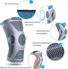 img 3 attached to Protect Your Knees With NEENCA'S 2 Pack Knee Compression Sleeve Support - Perfect For Running, Meniscus Tear, Arthritis, And Joint Pain Relief!
