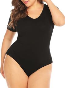 img 1 attached to 👗 Stretchy Bodycon Bodysuit Leotard - Women's Clothing: Bodysuits by INVOLAND