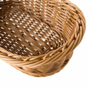 img 1 attached to Woven Polypropylene Oval Basket - Perfect For Serving Food, Fruit, Or As A Cosmetic Storage Organizer In The Kitchen, Bathroom Or Tabletop - Measures 11.42 Inches