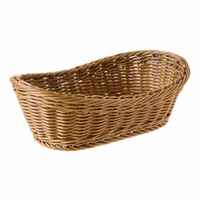 img 3 attached to Woven Polypropylene Oval Basket - Perfect For Serving Food, Fruit, Or As A Cosmetic Storage Organizer In The Kitchen, Bathroom Or Tabletop - Measures 11.42 Inches