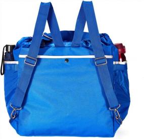 img 1 attached to Blue PAPAZAU RFID Convertible RPET Tote Backpack - 40L Travel Tote Bag For Beach, Gym, And More