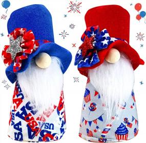 img 4 attached to USA Patriotic Gnomes Farmhouse Home Decor - 2022 Christmas Winter Tomte Swedish Design - Ideal Gifts For Men And Women For 4Th Of July And Memorial Day Decorations - Lovinland