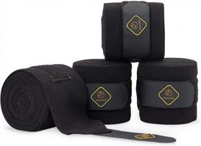 img 4 attached to Kavallerie Classic Equine Bandages: Breathable & Supportive Leg Protection For Horses (4-Pack, Black)