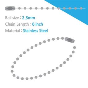 img 2 attached to 100 Pcs Stainless Steel Ball Chain Tag Key Chain Connector - 6 Inch Long, 2.4mm Bead Dia