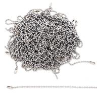 100 pcs stainless steel ball chain tag key chain connector - 6 inch long, 2.4mm bead dia logo