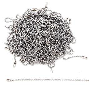 img 4 attached to 100 Pcs Stainless Steel Ball Chain Tag Key Chain Connector - 6 Inch Long, 2.4mm Bead Dia