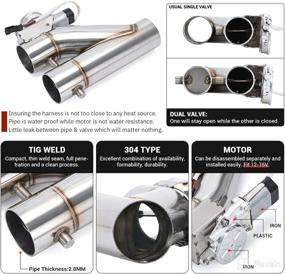 img 2 attached to 🔸 PQY Universal 3" Electric Exhaust Cutout: Remote Controlled Motor E-cut Valve Kit with Dual Flaps for Optimal Performance