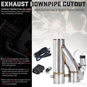 img 3 attached to 🔸 PQY Universal 3" Electric Exhaust Cutout: Remote Controlled Motor E-cut Valve Kit with Dual Flaps for Optimal Performance