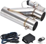 🔸 pqy universal 3" electric exhaust cutout: remote controlled motor e-cut valve kit with dual flaps for optimal performance logo